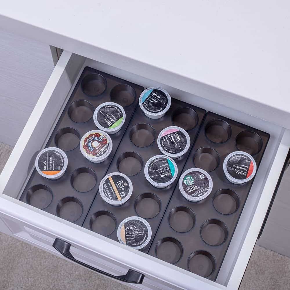 Coffee Pod Storage Organizer for Kitchen Drawer Holders 20 K CUP, Premium Plastic Tray With Non-s... | Amazon (US)