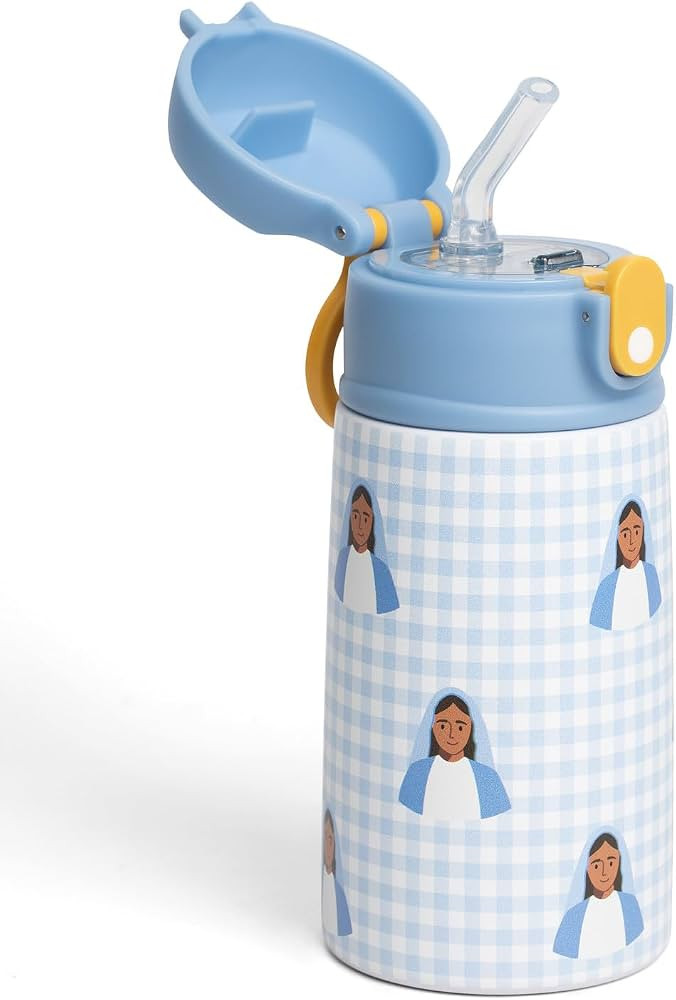 Be A Heart Mary - Botella de agua para ni\u00f1os, acero inoxidable, 13.5 onzas, color azul a cua... | Amazon (US)