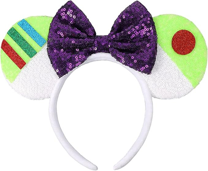 UNSPAZ Mouse Ears Headbands, Sequin Mouse Ears for Women Girls Boys, Shiny Bow Headband for Cospl... | Amazon (US)
