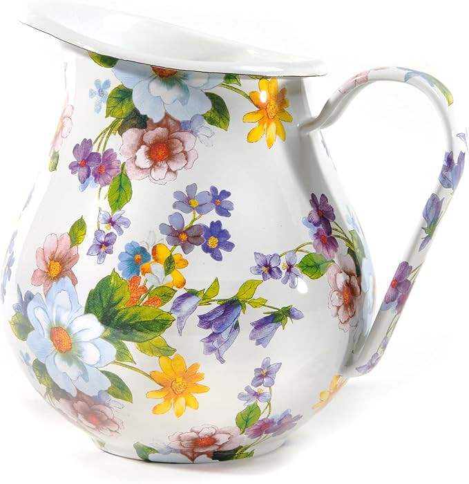 Amazon.com: MACKENZIE-CHILDS Enamel Pitcher with Spout for Water, Cut Flowers, and Home Decor, 3 ... | Amazon (US)