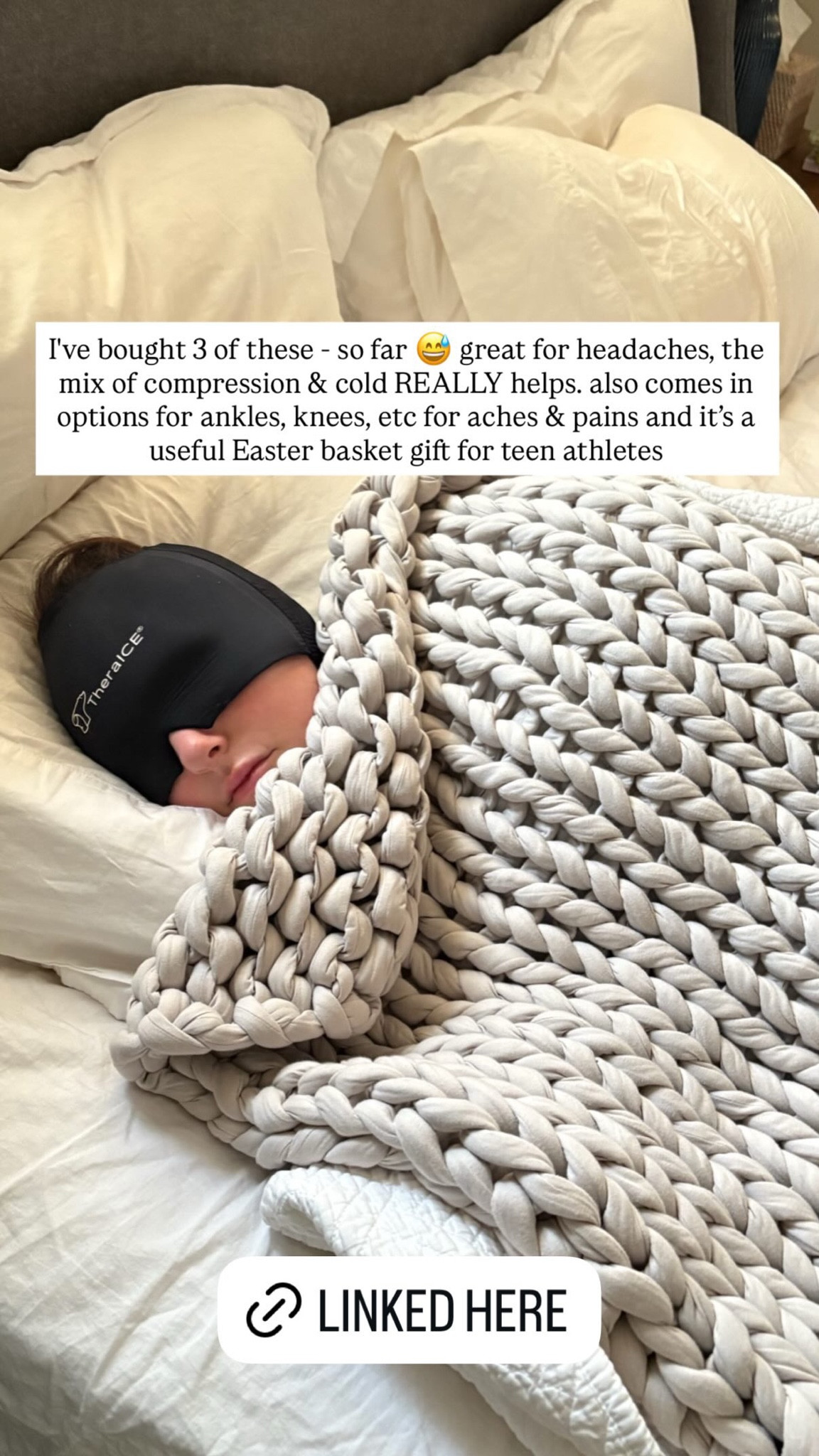 I've bought 3 of these - so far great for headaches, the mix of compression & cold REALLY helps. also comes in options for ankles, knees, etc for aches & pains and it's a useful Easter basket gift for teen athletes

#LTKKids #LTKSeasonal #LTKSaleAlert