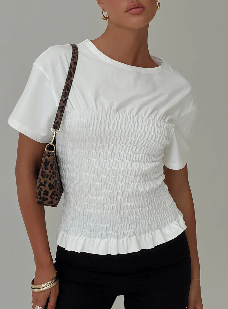 Maybe Tomorrow Ruched Top White | Princess Polly US