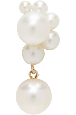 Gold Pearl Federico Single Earring | SSENSE