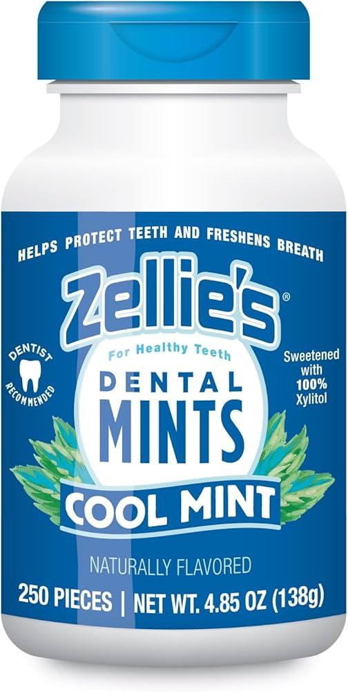 Zellie's | 100% Xylitol Cool Mint Breath Mints | No Aspartame, Gluten Free, Vegan & Kosher (250 C... | Amazon (US)