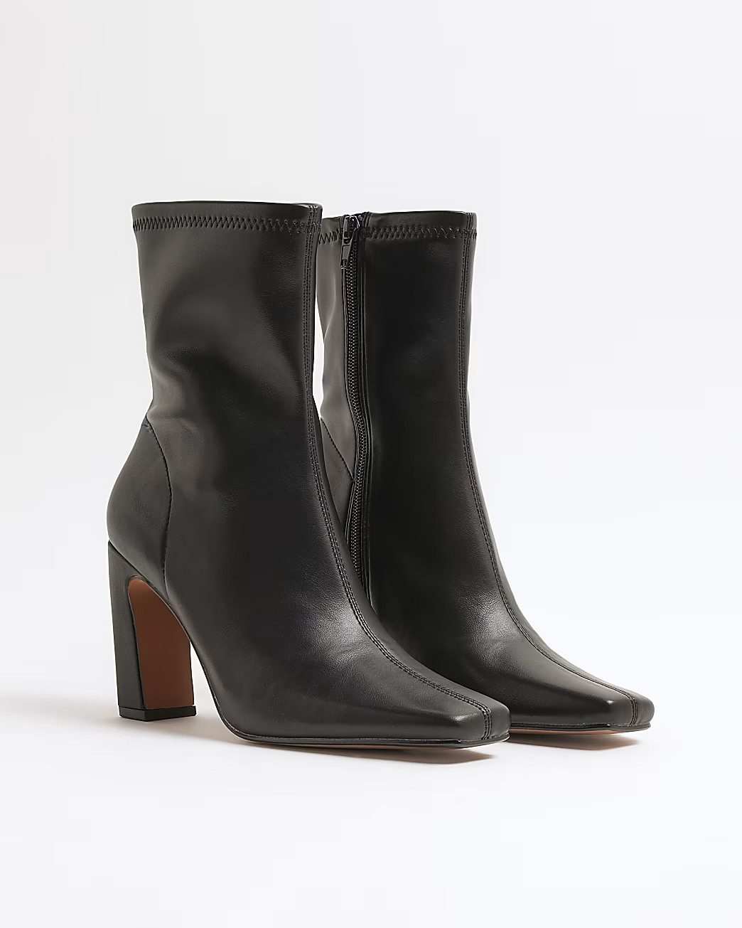 Black Heeled Sock Boots | River Island UK & IE