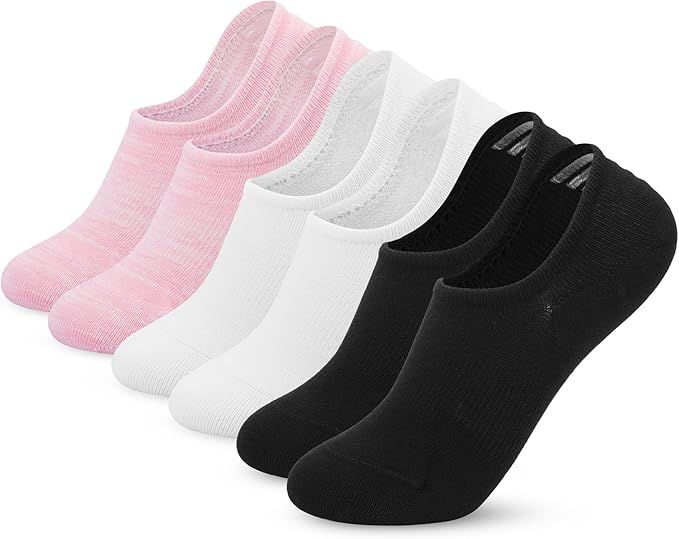 No Show Socks for Womens,Low Cut Ankle Socks,Non Slip Flat Boat Invisible Liner Socks,Soft Cushio... | Amazon (US)