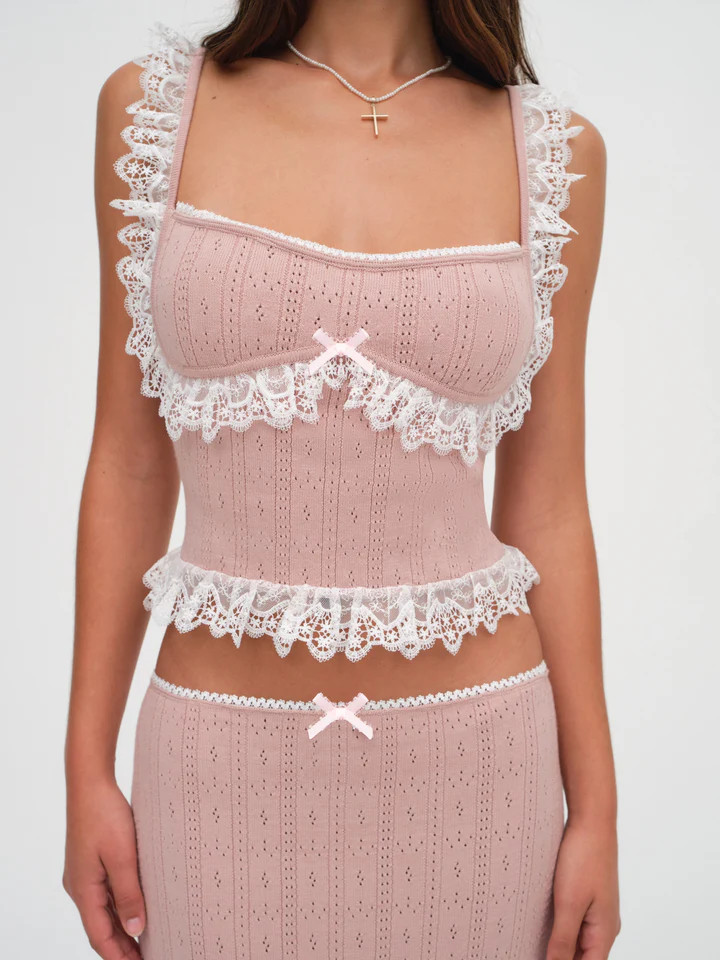 Andy Knit Top — Pink | For Love & Lemons