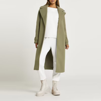 Khaki relaxed duster coat | River Island (UK & IE)