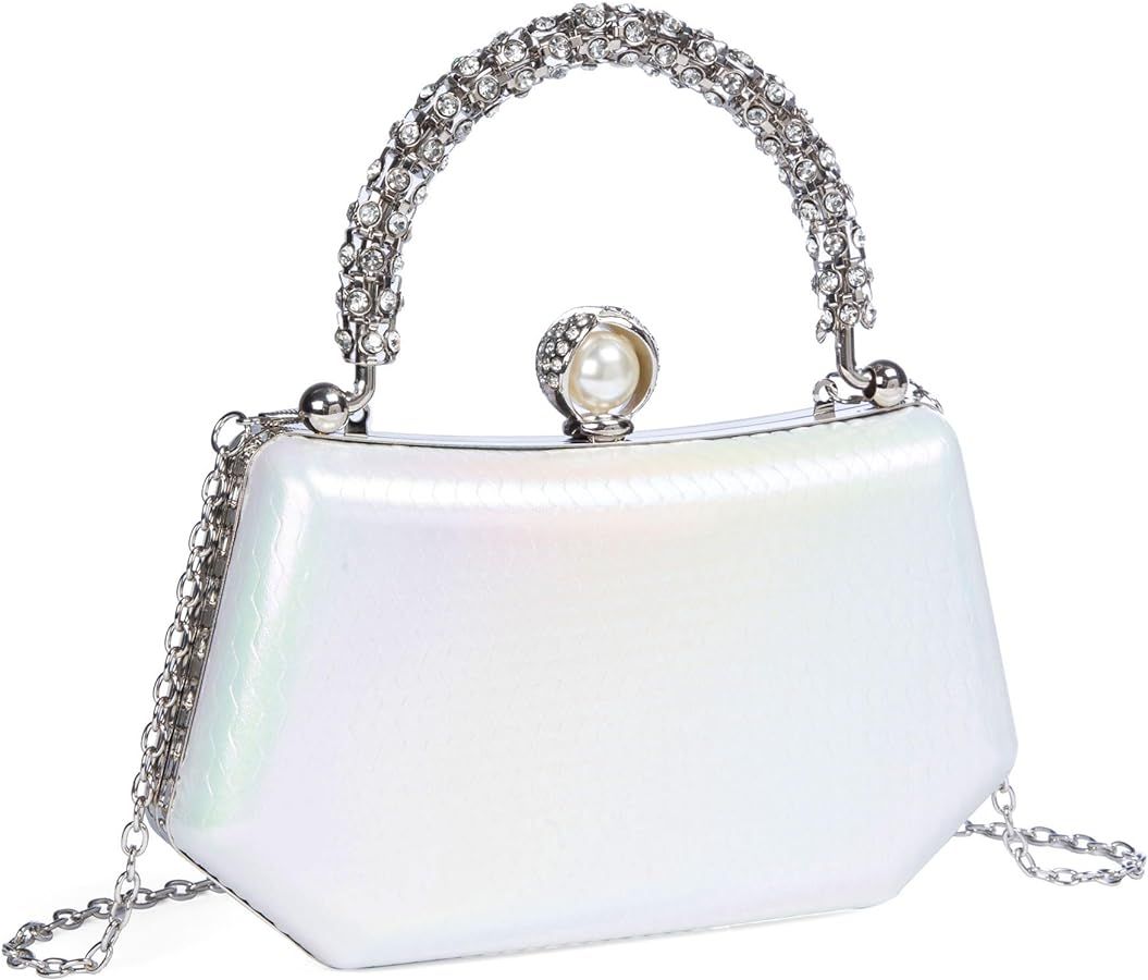 Clutch Purses for Women Small Evening Bag Sparkly Glitter Purse Lattice Pattern Handbag Wedding P... | Amazon (US)