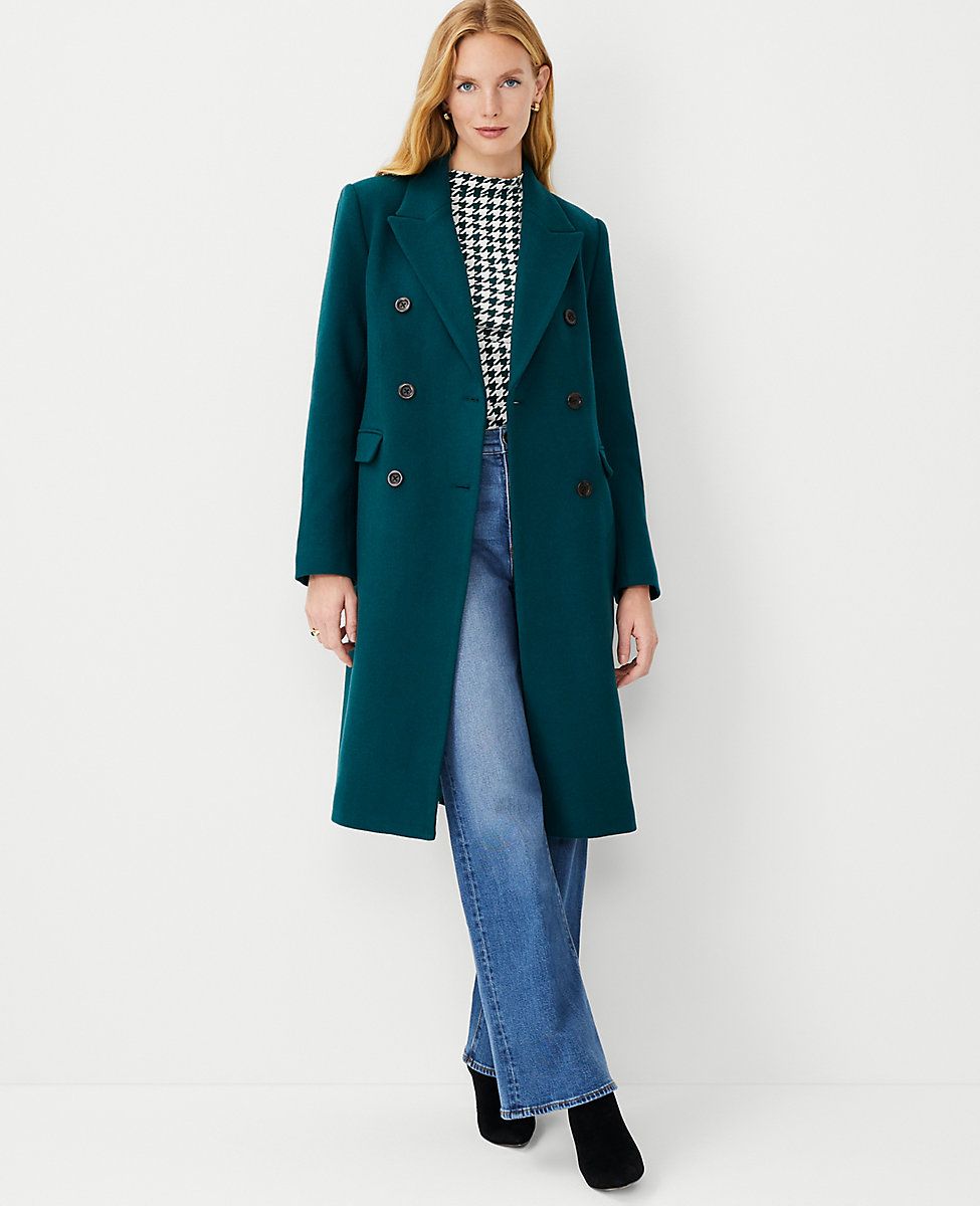 Petite Wool Blend Tailored Chesterfield Coat | Ann Taylor (US)