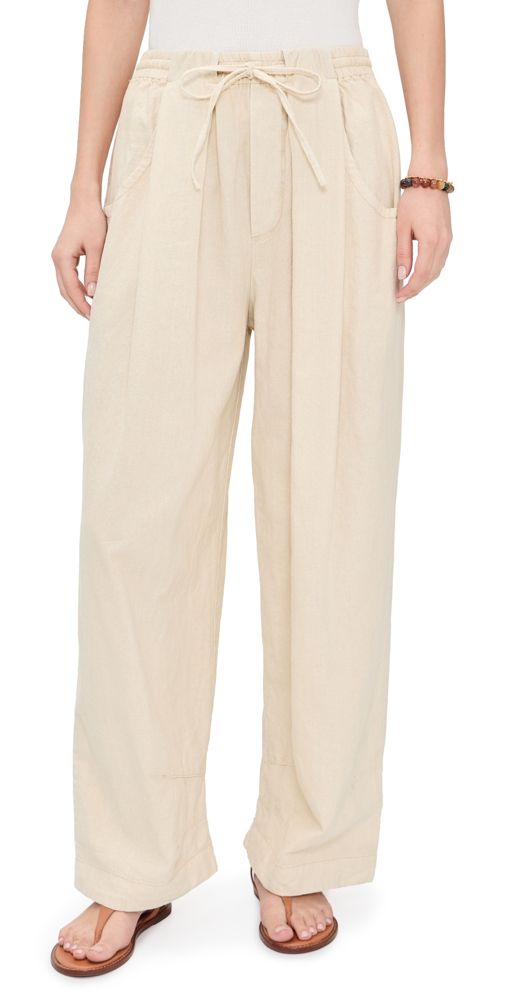 Free People Chambers Laid Back Pull On Pants Summer Sand L | Shopbop