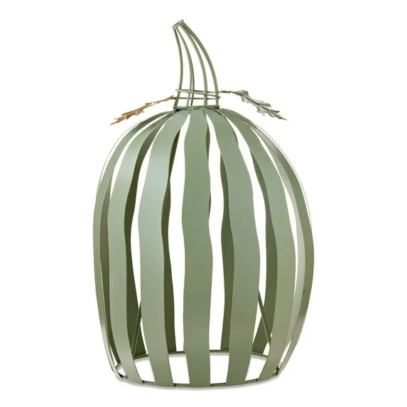 Metal Pumpkin Tabletop Decor, Green, 14.5", Harvest by Way To Celebrate | Walmart (US)