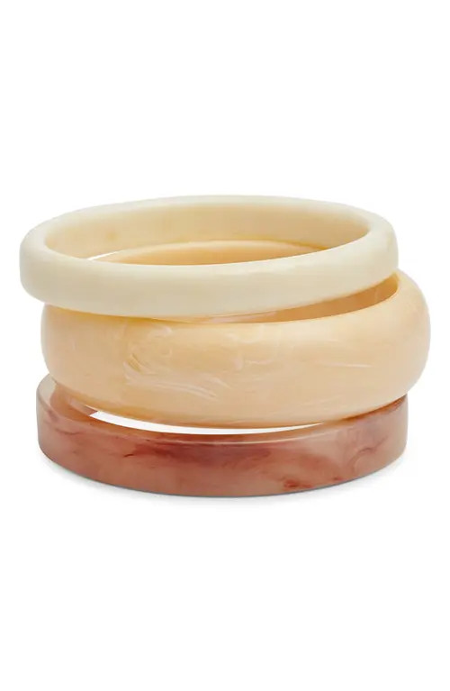 Nordstrom Set of 3 Resin Bangles in Ivory- Tan at Nordstrom | Nordstrom