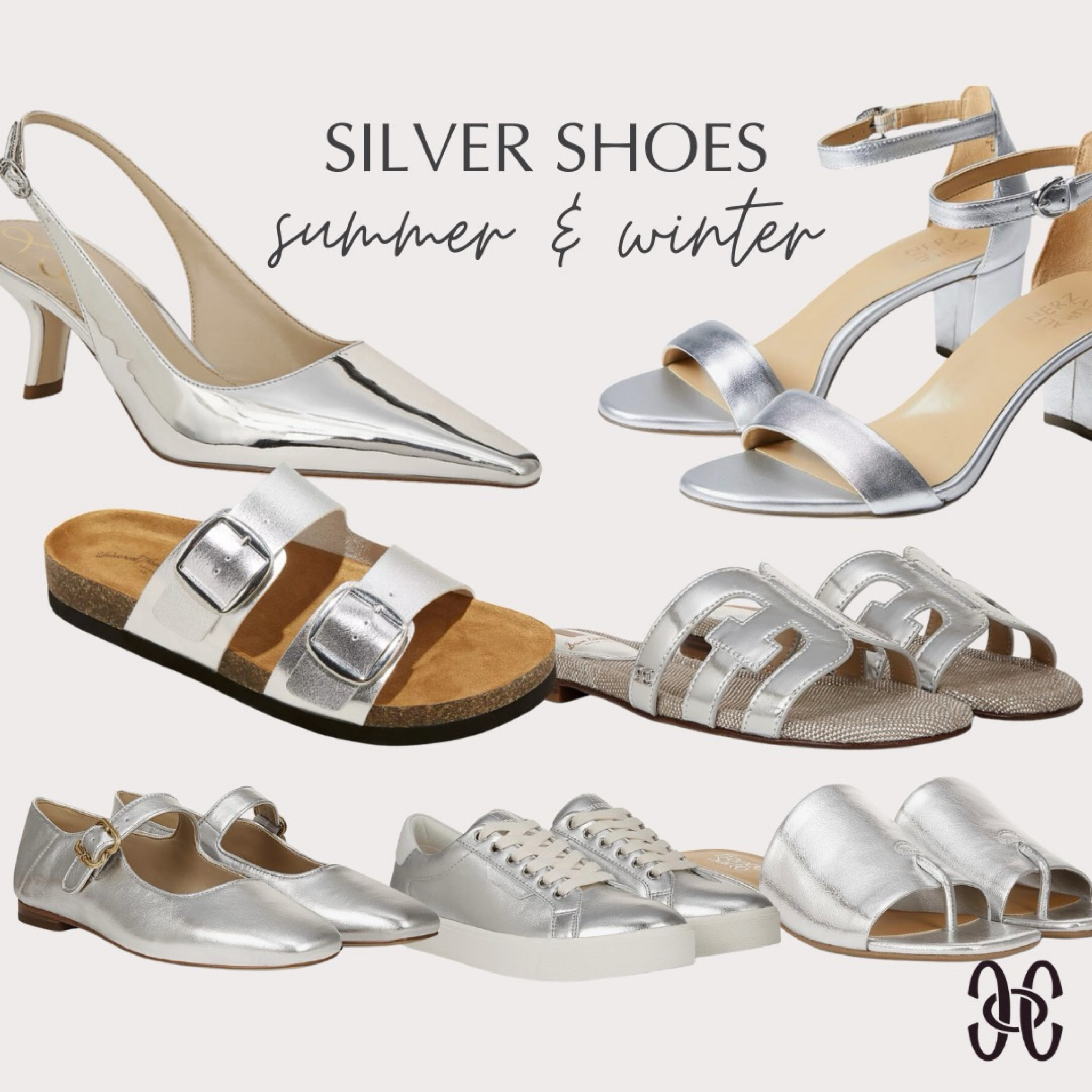 Silver shoes for #hocwinter and #hocsummer. Silver sandals silver heels silver sneakers 