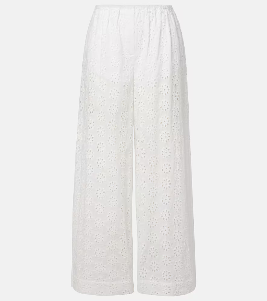 Staud Bonfire eyelet cotton wide-leg pants | Mytheresa (UK)