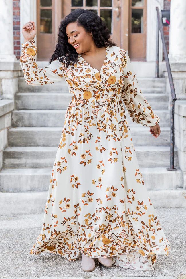 More Days Like This Brown Leaf Print Maxi Dress | Pink Lily