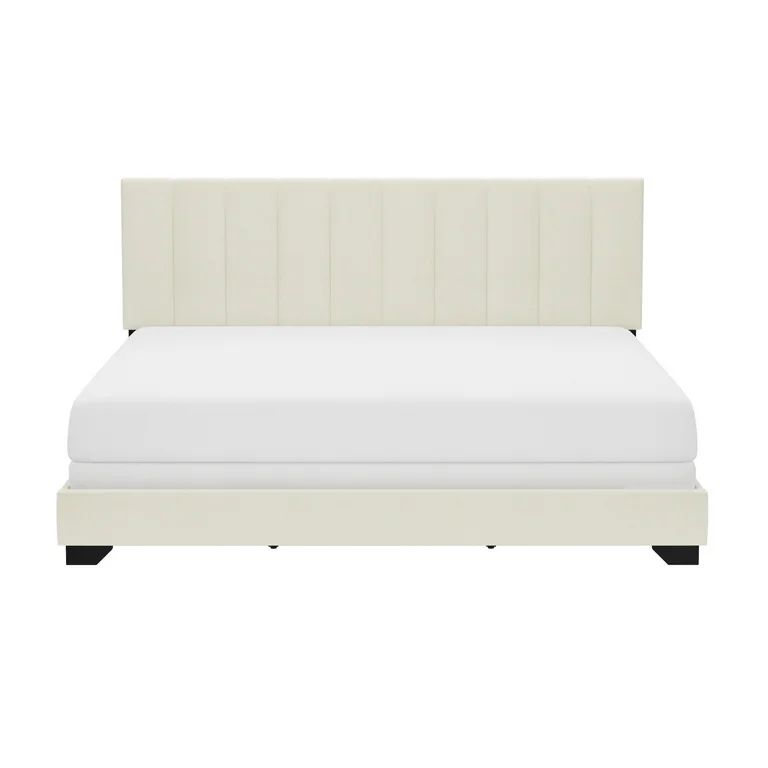 Reece Channel Stitched Upholstered King Bed, Ivory, by Hillsdale Living Essentials | Walmart (US)