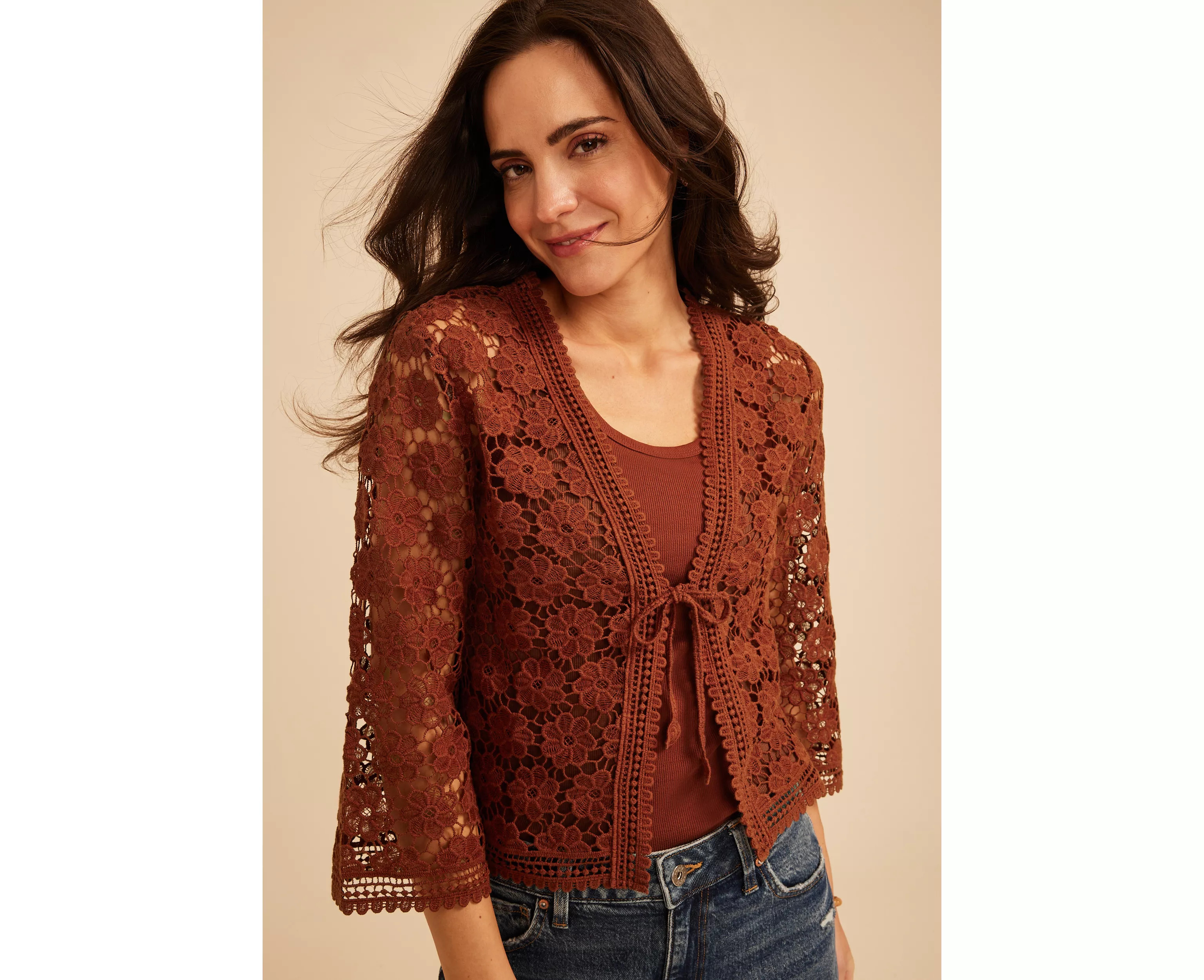 Floral Crochet Tie Front Cardigan | maurices | Maurices