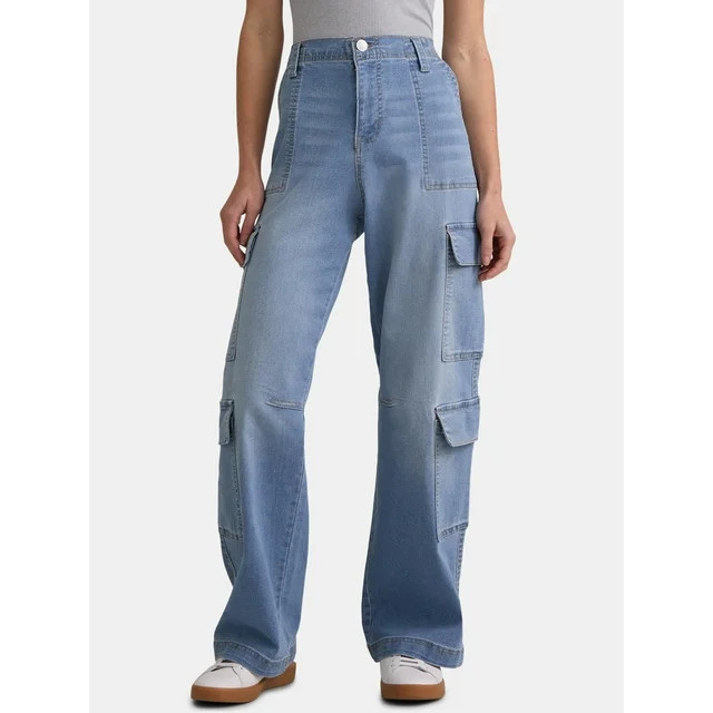 Madden NYC Women’s Skater Cargo Jeans, 29" Inseam, Sizes XXS-XXL | Walmart (US)