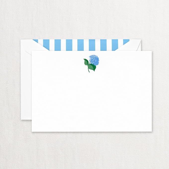 Crane Engraved Blue Hydrangea Correspondence Card, Pearl White (CC3765) | Amazon (US)