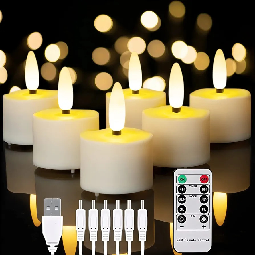 Homemory Rechargeable Candles Tea Lights with Remote Timer, LED Tea Lights Candles Battery Operat... | Amazon (US)