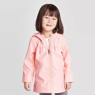 Toddler Girls' Bunny Ears Rain Jacket - Cat & Jack™ Peach | Target