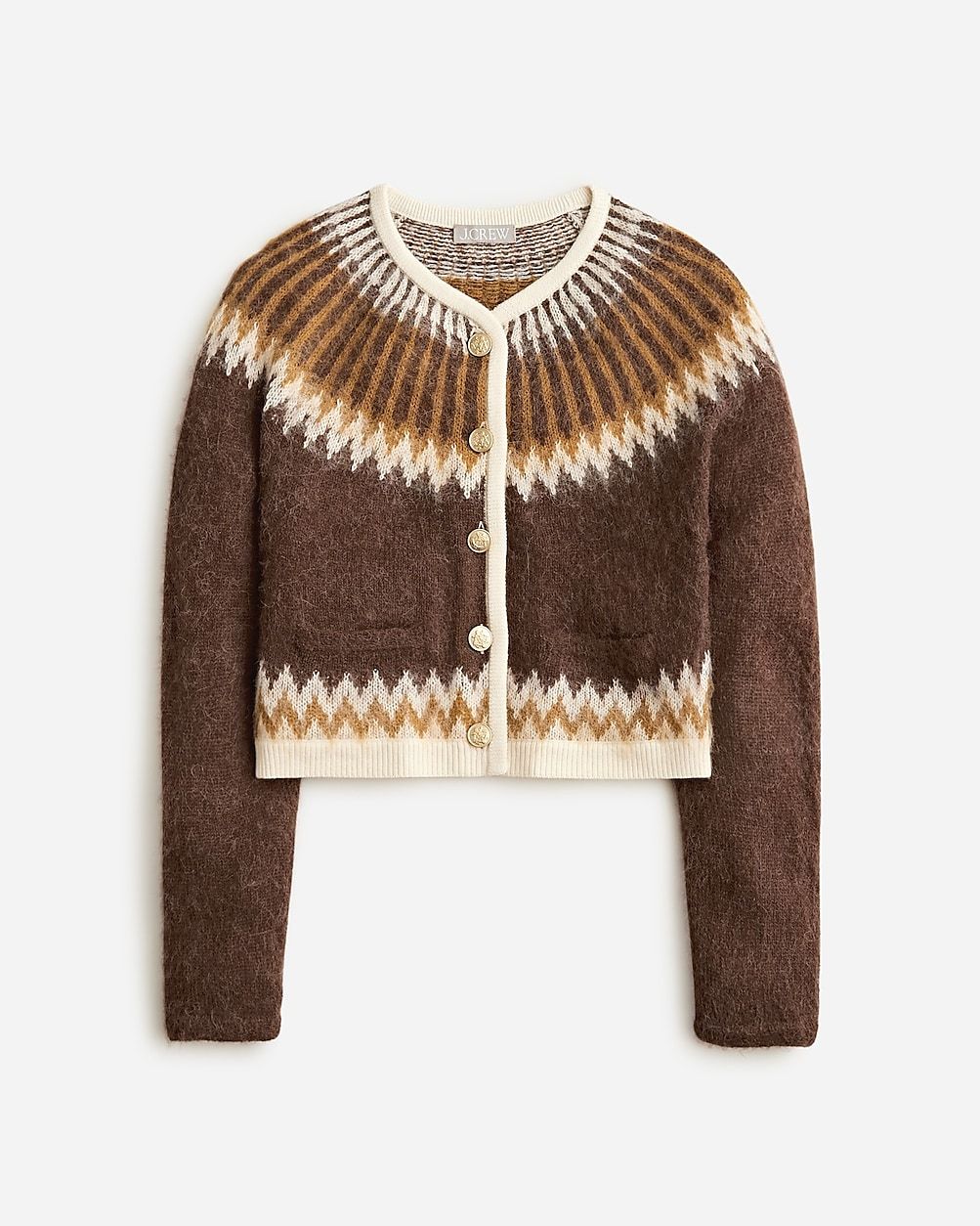 Fair Isle cardigan sweater in brushed yarn | J.Crew US