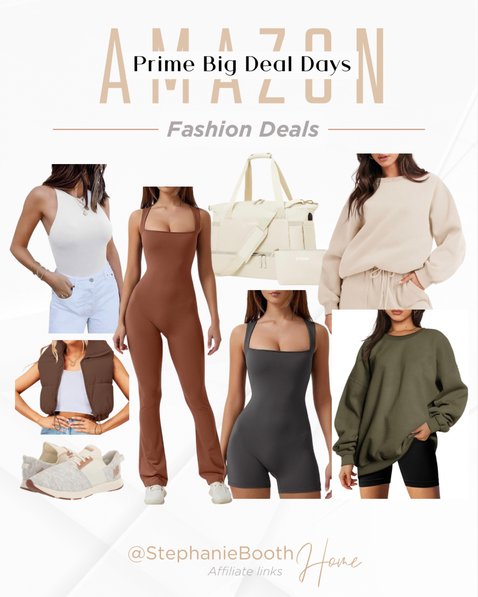 Amazon Prime Big Deal Days has fan favorite trending styles on deal at incredible prices. Jumpsuits, puffer vests, bodysuits, new balance sneakers, crew neck sweatshirts, sweatsuit sets, gym bag #amazonprimedeals #ootd #trendingfashion

#LTKxPrime #LTKstyletip #LTKHolidaySale
