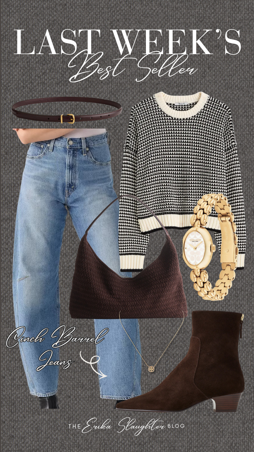Last week’s best seller, the pinch barrel jeans, styled with a textured knit, warm-toned accessories, and structured boots. An easy, pulled-together look that works beyond the season.

#LastWeeksBestSeller #PinchBarrelJeans #ElevatedCasual #LTKStyle #EverydayOutfit #ChicBasics #StyledSimply #ModernWardrobe
 

 #LTKootd #LTKBeauty #LTKTravel