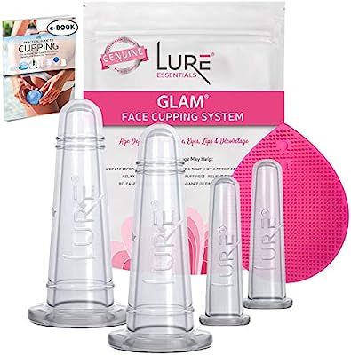 Lure Glam Facial Cupping Set - Face and Eye Cupping Massage Kit with Silicone Cleansing Brush for... | Amazon (US)