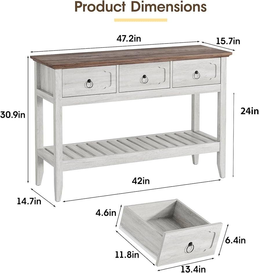 Maupvit Rustic Entryway Table with Large Storage Space, Farmhouse Feel Console Table for Entryway... | Amazon (US)