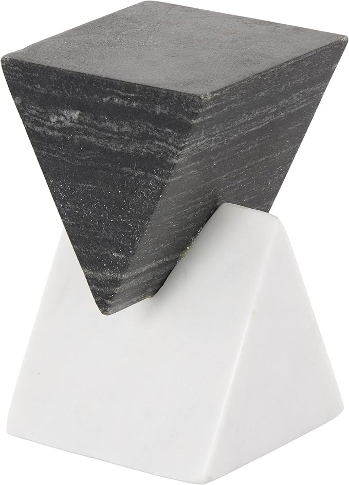 Deco 79 Marble Geometric Decorative Sculpture Stacked Pyramid Home Decor Statue with White Base, ... | Amazon (US)