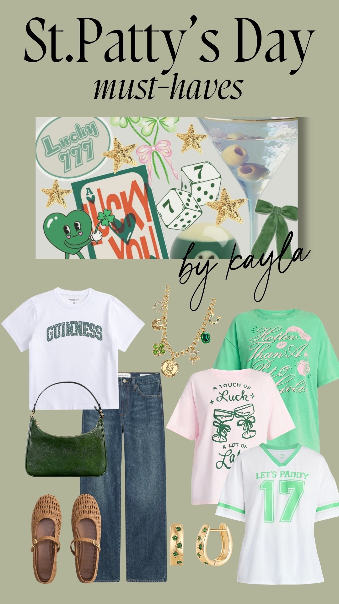 St.Patty’s day must-have fashion finds! The holiday is right around the corner and I’m already planning my outfit! The Abercrombie Guinness top paired with Aritizia denim jeans, an Amazon green purse, charm necklace, plus Mary-Jane flats is a great styled look for you to wear for the occasion! 

#LTKootd #LTKgrwm #LTKSeasonal