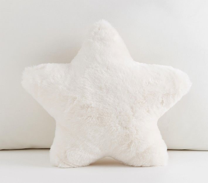 Fur Star Pillow, Ivory | Pottery Barn Kids