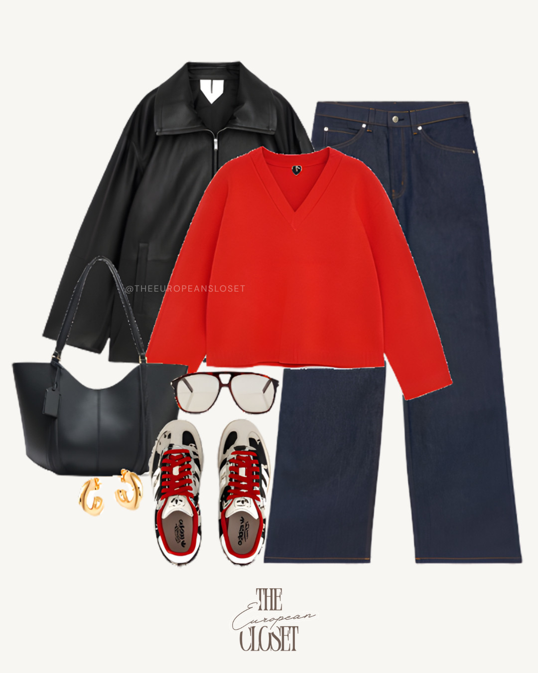 Comfortable? Yes.
Boring? Never.

A red knit fixes 80% of outfit problems.
Dark denim + leather = instant main character energy.

Sneakers because we actually have places to be. 

 #LTKdayinmylife #LTKootd #LTKU