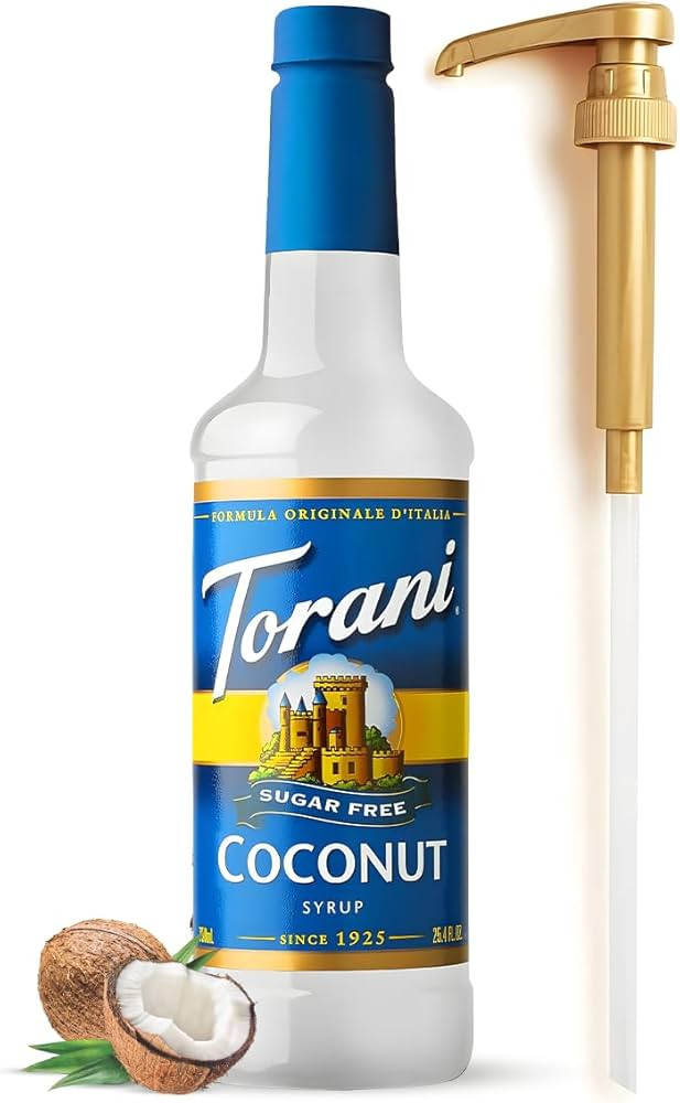 Torani Sugar Free Coconut Syrup for Coffee 25.4 Ounces Flavors with Fresh Finest Syrup Dispenser | Amazon (US)