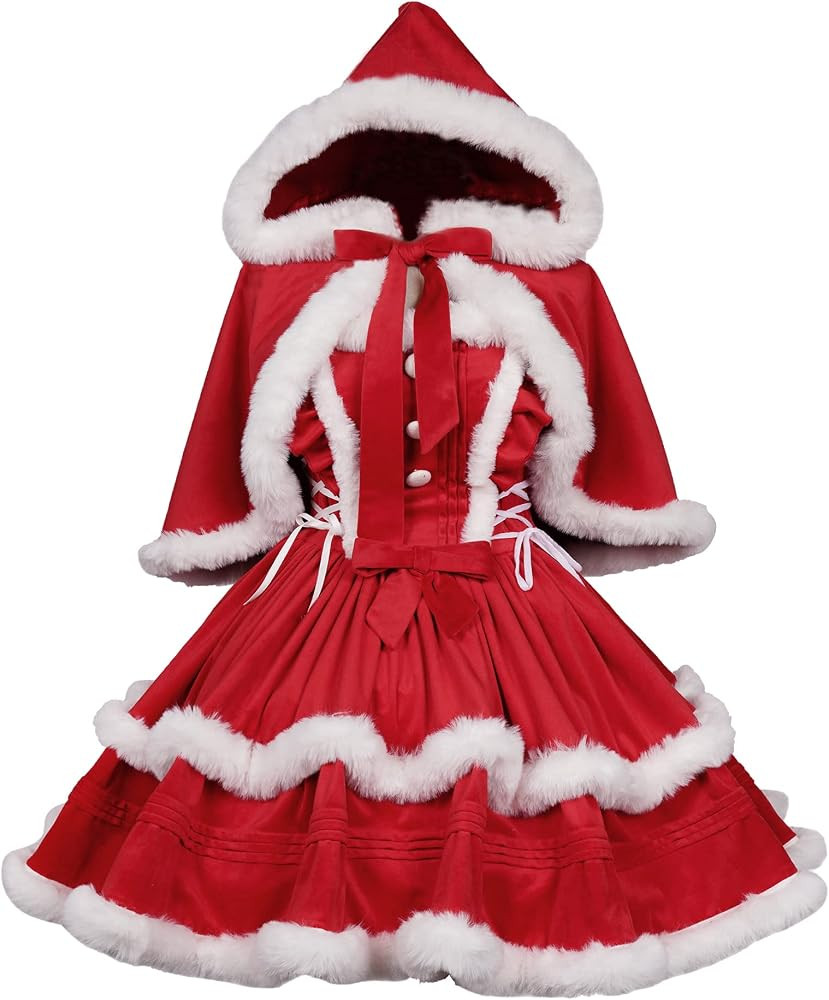 ZZEQYG Womens Christmas Dresses Santa Christmas Outfits Cute Lolita Dress | Amazon (US)