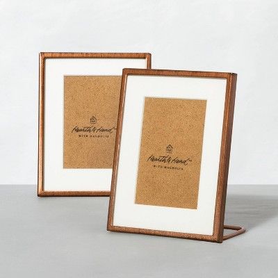 Set of 2 Antique Finish Metal Frames Copper - Hearth & Hand™ with Magnolia | Target