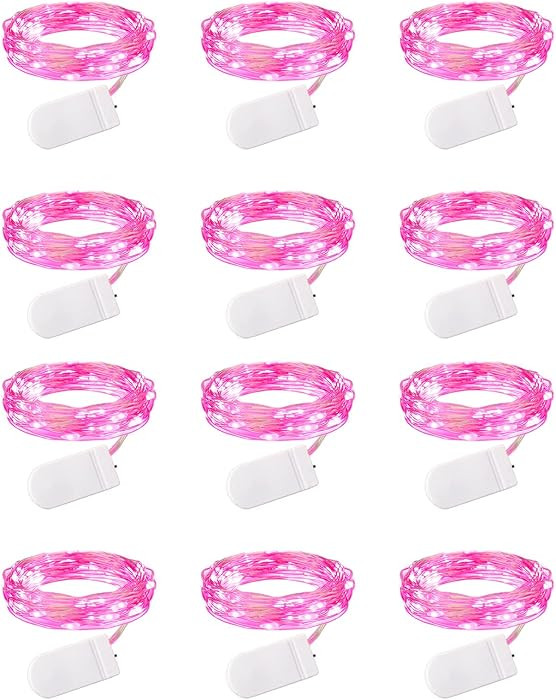 Brightown Valentine's Day 12 Pack Pink Led Fairy Lights Battery Operated String Lights Waterproof... | Amazon (US)