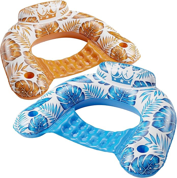 Jasonwell Inflatable Pool Float Chair - 2 Pack Pool Floaties Chair Floats Loungers for Swimming P... | Amazon (US)