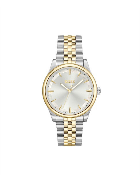 Hugo Boss Black Graceful Two Tone Stainless Steel Silver Mop Dial Watch | David Jones | David Jones (Australia & New Zealand)