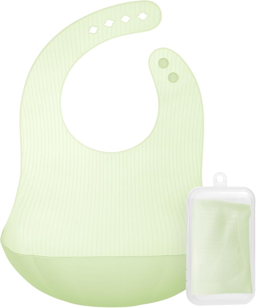 Olababy Fold N Go Silicone Baby Bib w Travel Case | Soft, Lightweight, Waterproof Bibs for Infant... | Amazon (US)