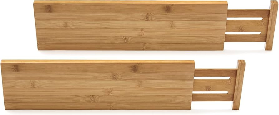 Lipper International 8897 Bamboo Wood Custom Fit Adjustable Deep Kitchen Drawer Dividers, Set of ... | Amazon (US)