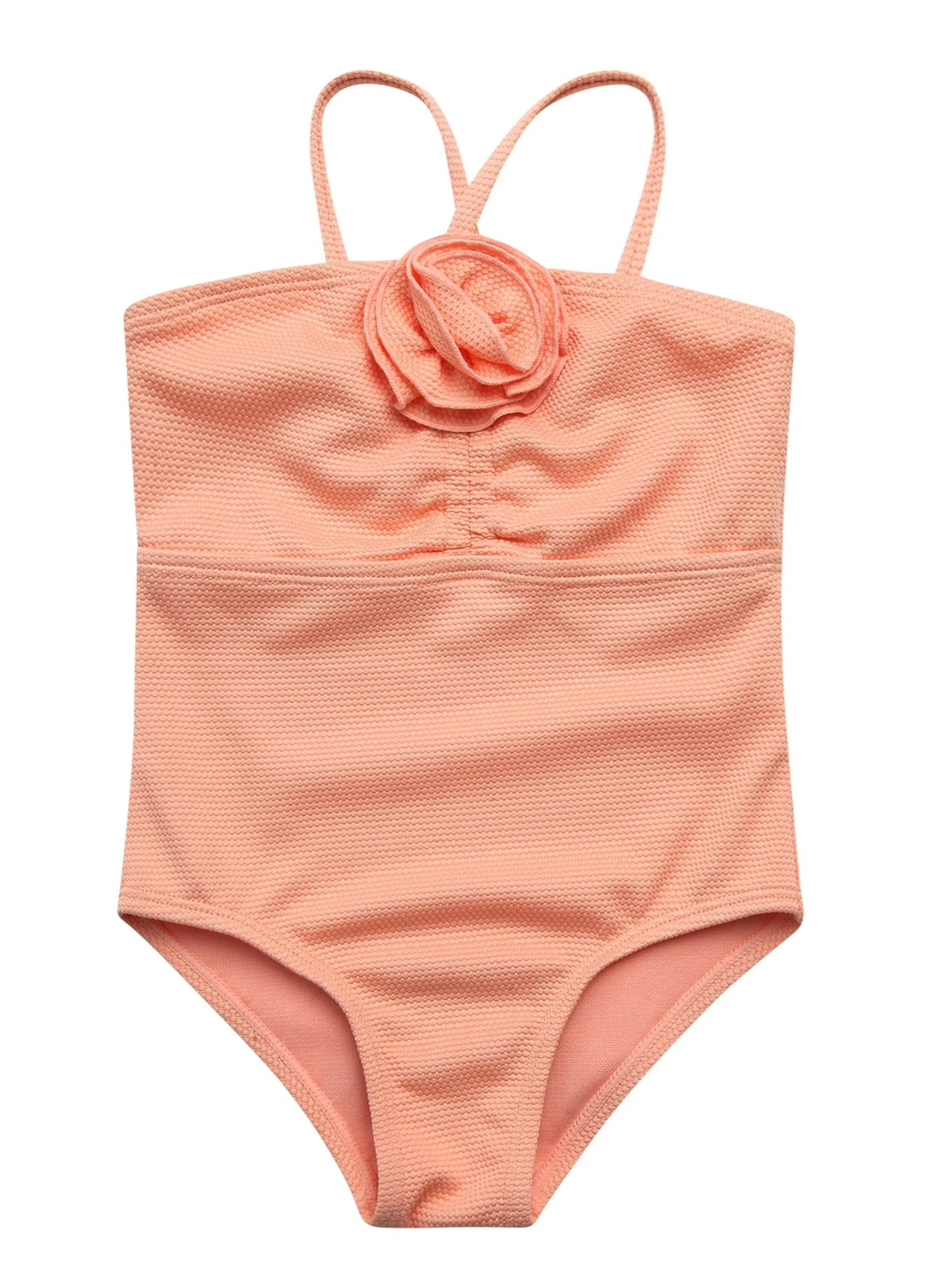 Jessica Simpson Baby and Toddler Girls' One-piece Ruched Swimsuit with Rosette, Sizes 12M-5T | Walmart (US)