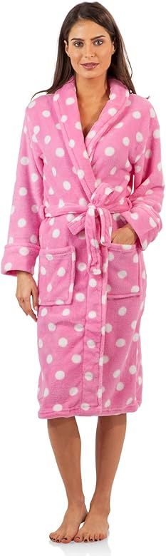 Casual Nights Women's Long Fleece Plush Robe Soft Feeling Bathrobe | Amazon (US)