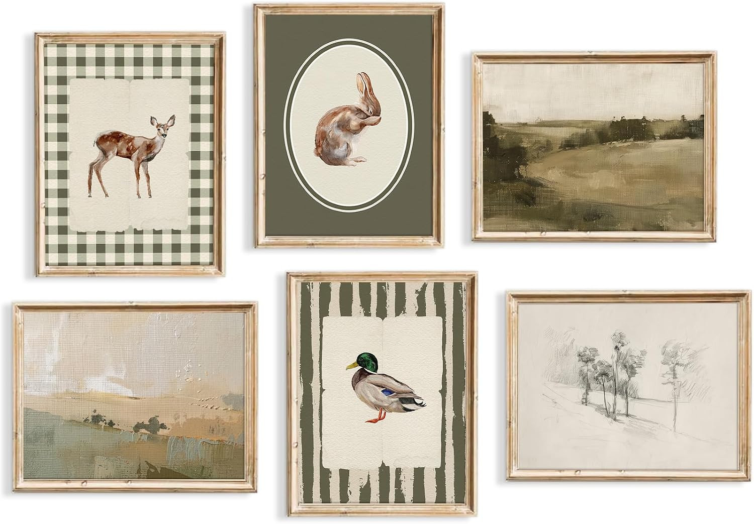 Vintage Nursery Wall Art Baby Boy Room Canvas Wall Decor Hunting Animal Prints Kids Poster Deer D... | Amazon (US)