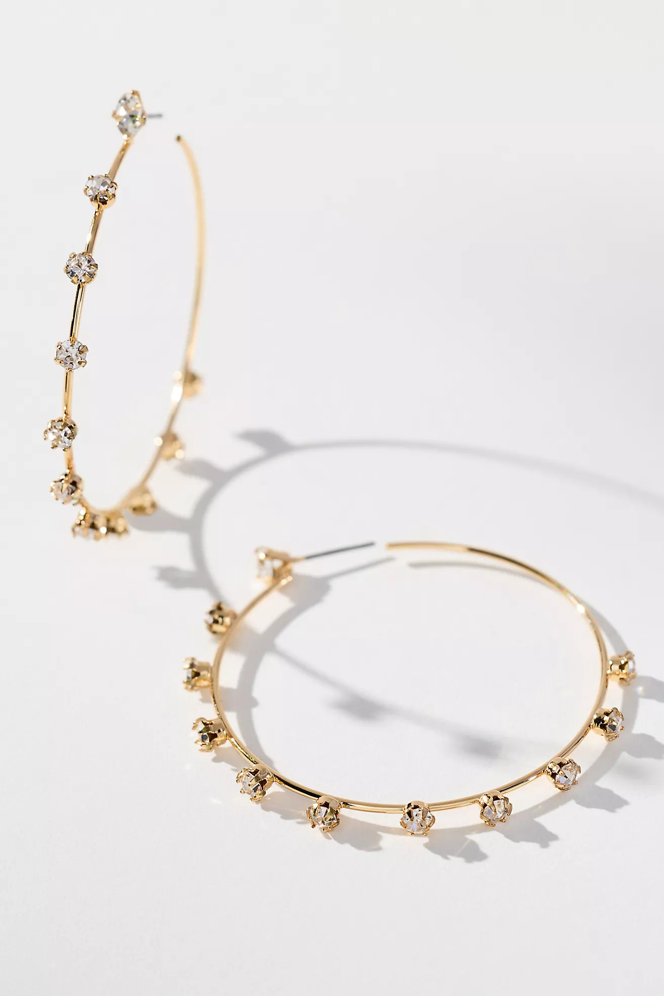 Multi Stone Thin Hoop Earrings | Anthropologie (US)