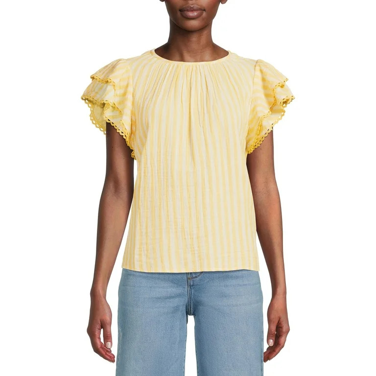 Time and Tru Women's Ruffle Top | Walmart (US)