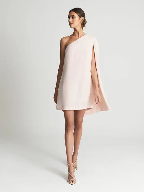 Cape One Shoulder Mini Dress | Reiss US