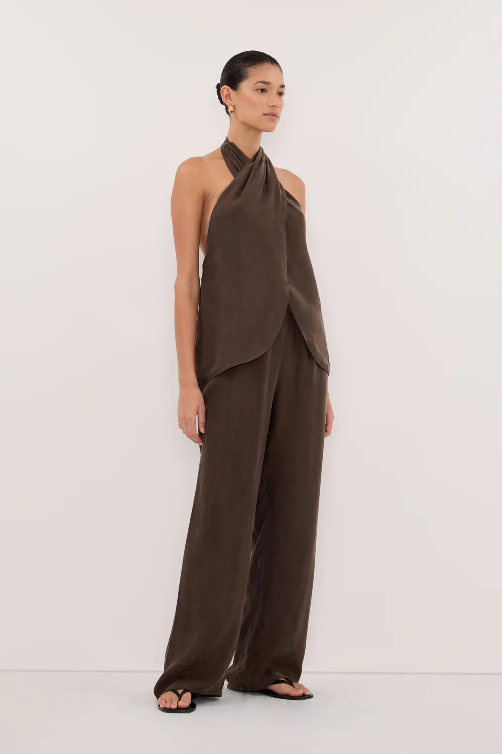 ADDIE BITTER CHOC CUPRO TOP | DISSH